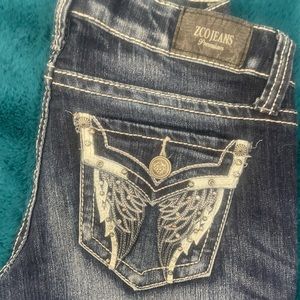 Zco premium jeans jeweled wings